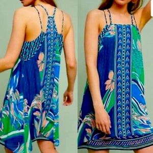 Anthropologie silk layer dress
